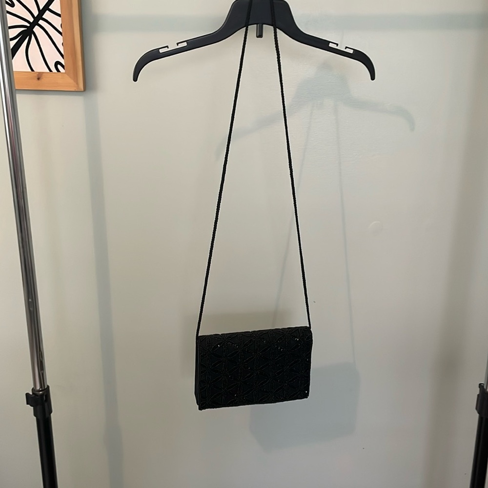 Black Beaded Evening Bag – Crossbody or Clutch